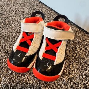 Kids' Stylish Black and Red Sneakers